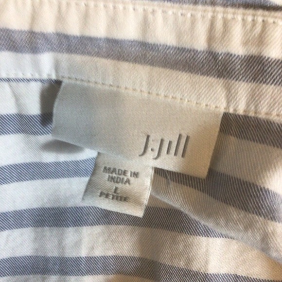 J Jill 100 %Cotton Lightweight Button Up Blouse Size Large Petite - Picture 7 of 7